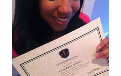 A big thanks to Farrah Johnson for being so actively involved with HonorSociety.org and following us so closely on social media. We love your enthusiasm and can't wait to see the great things you go on to do!