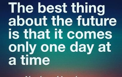 The future is not just some far off moment in time, but a collection of singular days that get you…